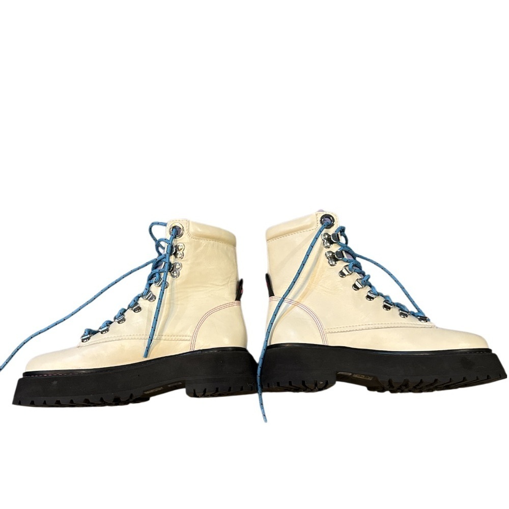 Leather boots combat style white Larroude Jordan Low Boot - Picture 2 of 12